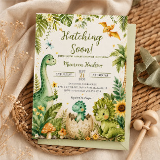 Invitación Fiesta de Baby Shower de Dinosaurio Adorable