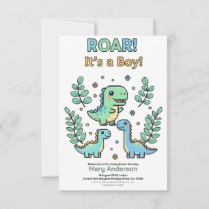 Invitación Fiesta de baby shower de dinosaurio pixelado verde