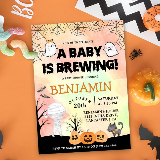 Invitación Fiesta de Baby Shower de disfraces de Halloween (Subido por el creador)