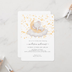 Invitación Fiesta de Baby Shower de Elefante Bebé Adorable