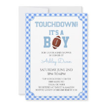 Fiesta de Baby Shower de Fútbol a Cuadros Azules