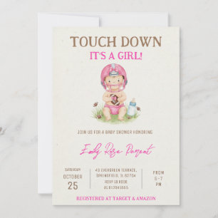 Invitación Fiesta de Baby Shower de Fútbol para Niña
