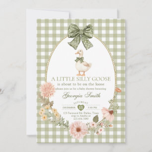 Invitación Fiesta de Baby Shower de Ganso Tonto con Cuadros d