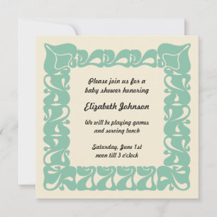 Invitación Fiesta de Baby Shower de género neutral al estilo