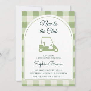 Invitación Fiesta de Baby Shower de Golf con Arco de Cuadros