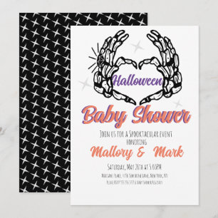 Invitación Fiesta de Baby Shower de Halloween con Esqueleto R