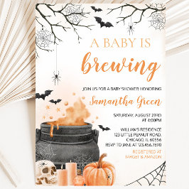 Invitación Fiesta de Baby Shower de Halloween Naranja 'Un Beb