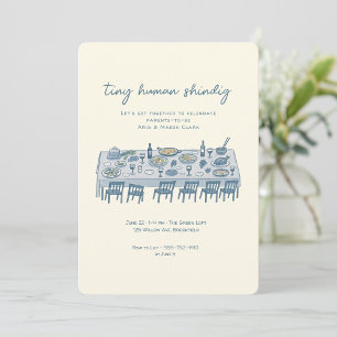 Invitación Fiesta de Baby Shower de Humano Pequeño Dibujado a