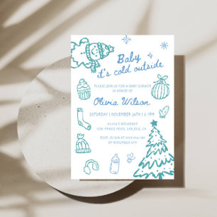 Invitación Fiesta de Baby Shower de Invierno Baby It’s Cold O