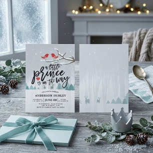 Invitación Fiesta de Baby Shower de invierno un principito es