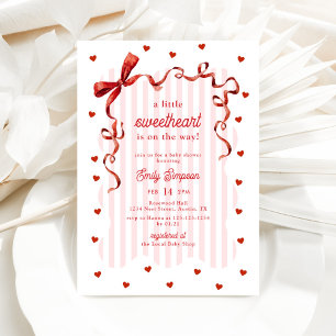 Invitación Fiesta de Baby Shower de la Coqueta Rosa Un Pequeñ