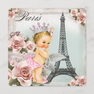 Invitación Fiesta de Baby Shower de la Princesa Rubia Vintage