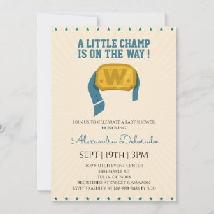 Invitación Fiesta de Baby Shower de Lucha Libre Retro