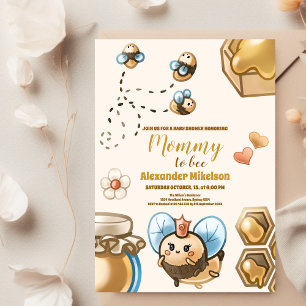 Invitación Fiesta de baby shower de Mamá abeja