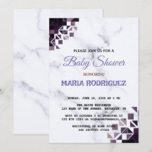 Fiesta de Baby Shower de Mármol Blanco para Invita