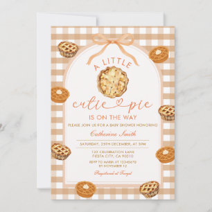 Invitación Fiesta de Baby Shower de Naranja Pequeña Torta Dul