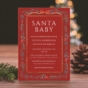 Invitación Fiesta de Baby Shower de Navidad de Santa Bebé en