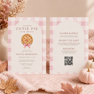 Invitación Fiesta de Baby Shower de Niña con Lazo Rosa Todo e