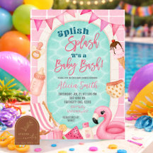 Fiesta de baby shower de niña con piscina rosa