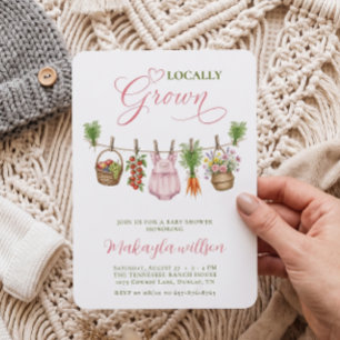 Invitación Fiesta de Baby Shower de Niña con Productos Locale