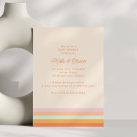 Fiesta de Baby Shower de Niña con Raya Retro Color