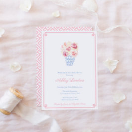 Invitación Fiesta De Baby Shower De Niña Dulce Rosa Y Azul