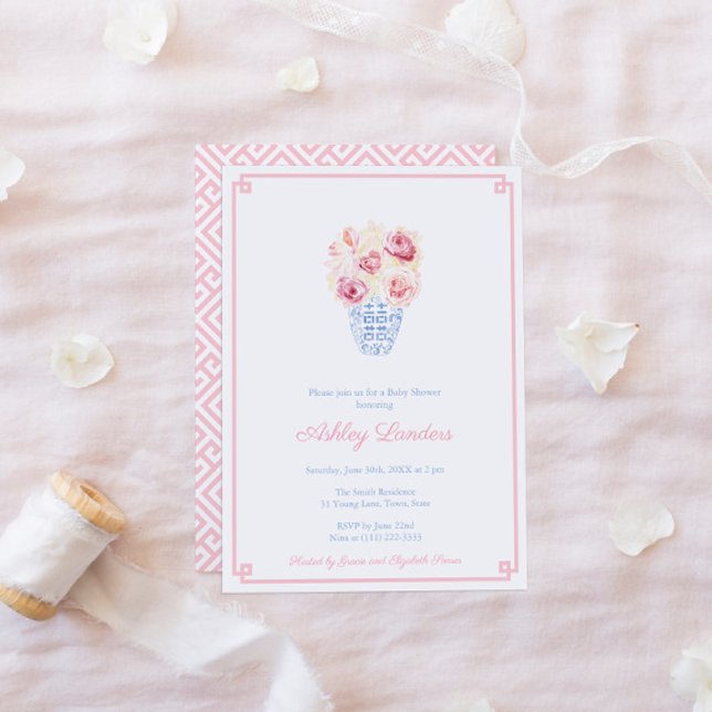 Invitación Fiesta De Baby Shower De Niña Dulce Rosa Y Azul (Subido por el creador)