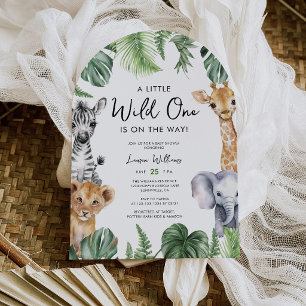 Invitación Fiesta de Baby Shower de Niño con Animales de Safa