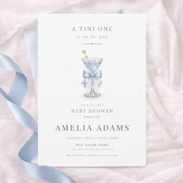 Invitación Fiesta de Baby Shower de Niño con un Martini de Az