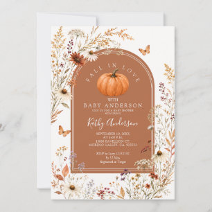Invitación Fiesta de Baby Shower de Otoño de Calabaza Acogedo