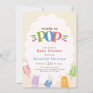 Invitación Fiesta de Baby Shower de Paleta Lista para Estalla