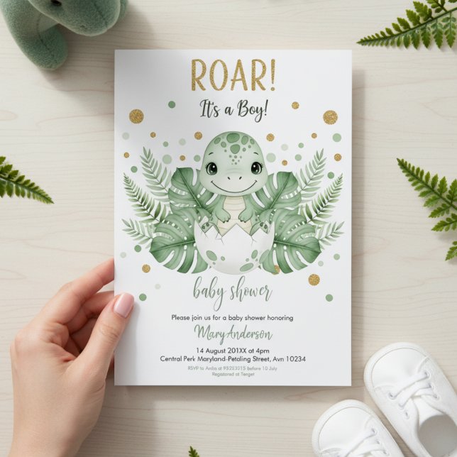 Invitación Fiesta de Baby Shower de parque de dinosaurios niñ (Subido por el creador)