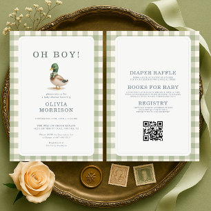 Invitación Fiesta de Baby Shower de Pato Mallard Todo en Uno