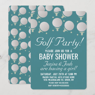 Invitación Fiesta de Baby Shower de Pelotas de Golf Modernas 