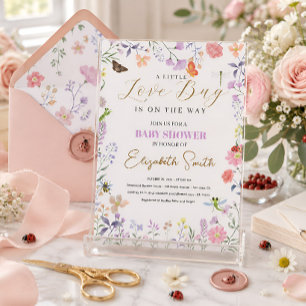 Invitación Fiesta de Baby Shower de Pequeño Bicho de Amor Per