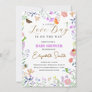 Invitación Fiesta de Baby Shower de Pequeño Bicho de Amor Per