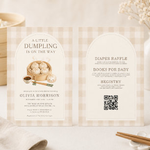 Invitación Fiesta de Baby Shower de Pequeño Bollito a Cuadros