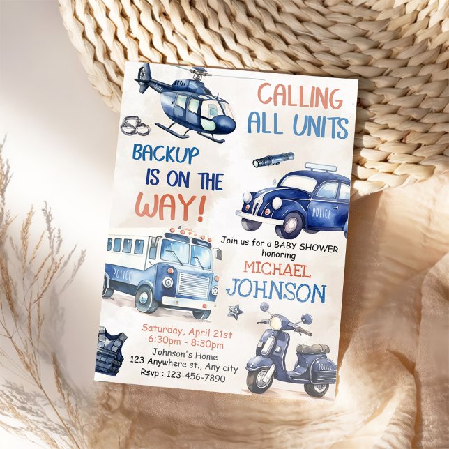 Invitación Fiesta de Baby Shower de policía (Subido por el creador)
