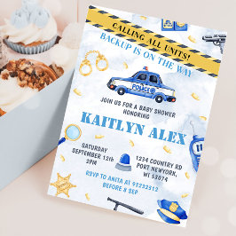 Invitación Fiesta de Baby Shower de policía