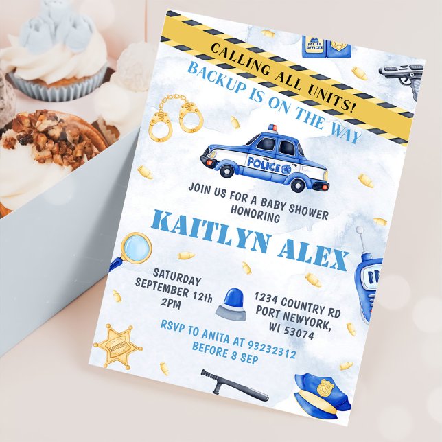 Invitación Fiesta de Baby Shower de policía (Subido por el creador)