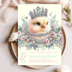 Invitación Fiesta de Baby Shower de Pollito Pastel Precioso