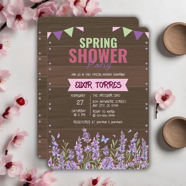 Invitación Fiesta de Baby Shower de Primavera Rústica de Lava (Subido por el creador)