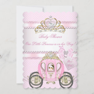 Invitación Fiesta de Baby Shower de Princesa Bebé Cochecito d