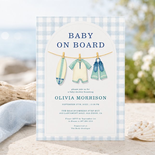 Invitación Fiesta de Baby Shower de Ropa de Verano con Tabla  (Subido por el creador)