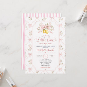 Invitación Fiesta de Baby Shower de Rosa Un dulce pequeño UNO