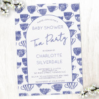 Fiesta de Baby Shower de Taza de Té Acuarela Vinta