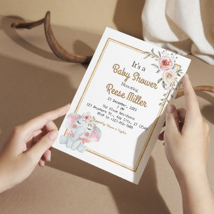 Invitación Fiesta de Baby Shower de Verdes Selvas Safari