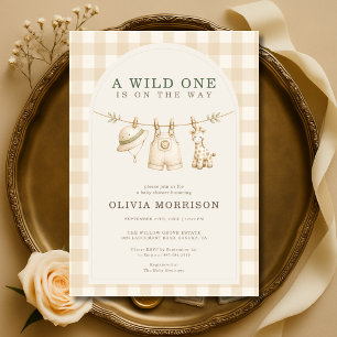 Invitación Fiesta de Baby Shower de Wild One Safari Ropero