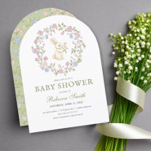 Fiesta de Baby Shower del Conejo Floral Vintage De