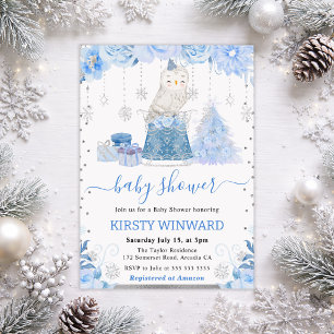 Invitación Fiesta de Baby Shower del Elegante Búho del Bosque